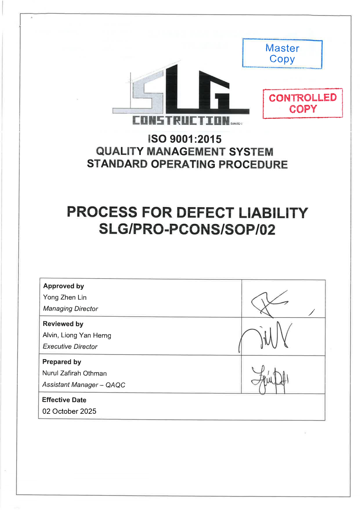 SLG-PRO-SOP Page 1
